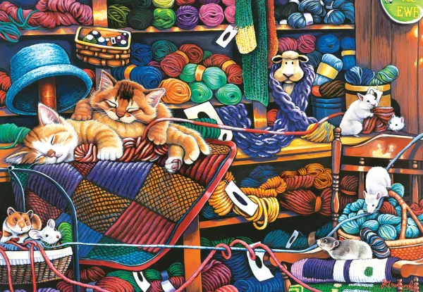 Knittin Kittens - 1000pc EzGrip Jigsaw Puzzle by Masterpieces