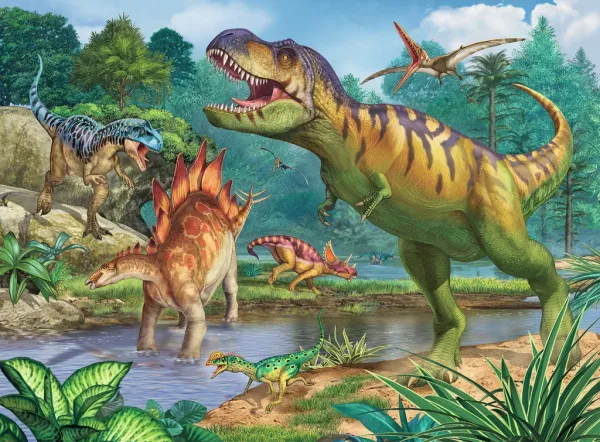 World of Dinosaurs - 100pc Jigsaw Puzzle w/ Coloring Book By Ravensburger