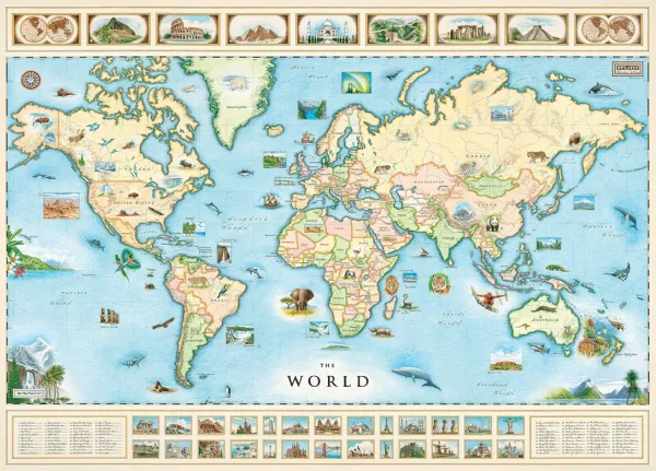 Xplorer: World Map - 1000pc Jigsaw Puzzle by Masterpieces