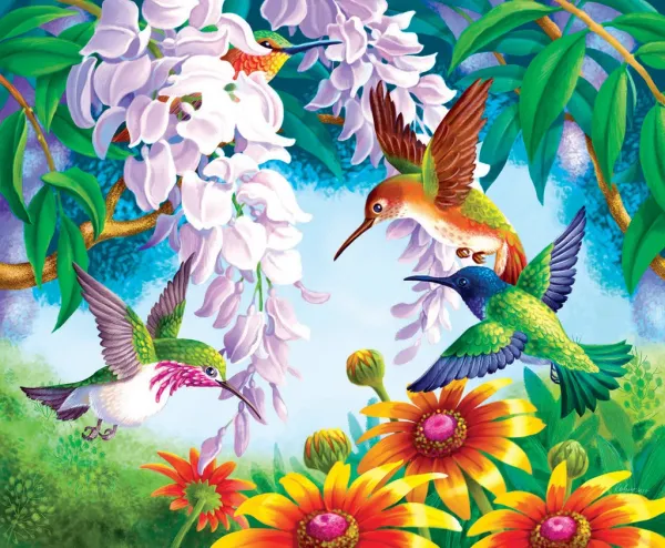 Hummingbird Fly By - 1000pc Jigsaw Puzzle by Sunsout