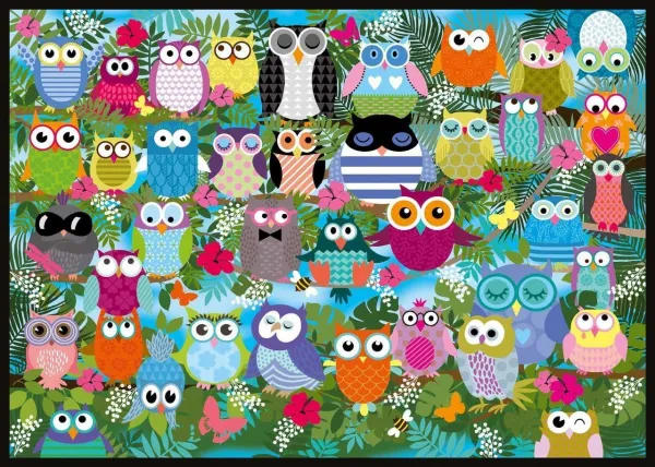 Collage of Owls II - 1000pc Jigsaw Puzzle by Schmidt