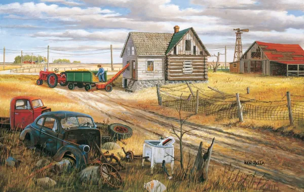 Homestead and Corn Crib - 550pc Jigsaw Puzzle by Sunsout