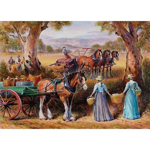 Redgum Ranges: Harvest Time Lunch - 1000pc Jigsaw Puzzle by Holdson