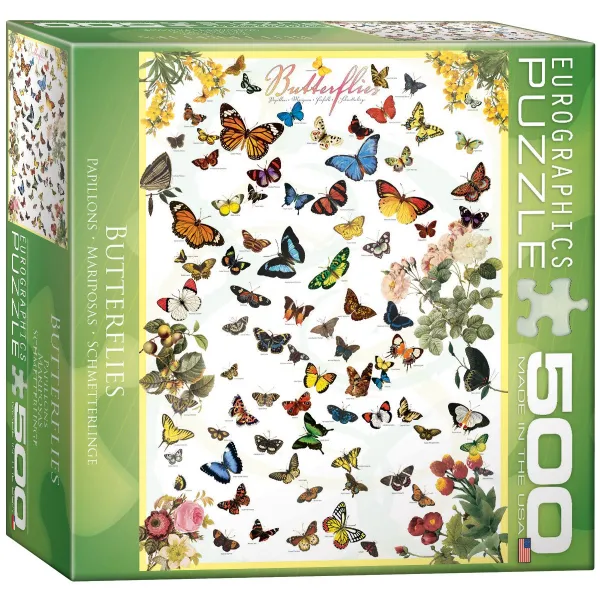 Butterflies (Small Box) - 500pc Jigsaw Puzzle by Eurographics