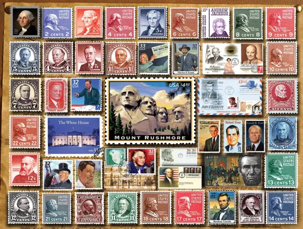 Presidential Stamps - 1000pc Jigsaw Puzzle By White Mountain
