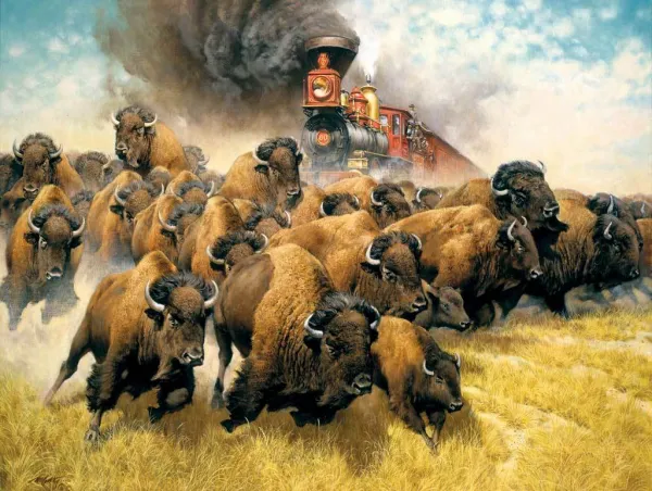 The Coming of the Iron Horse - 500pc Jigsaw Puzzle by Sunsout