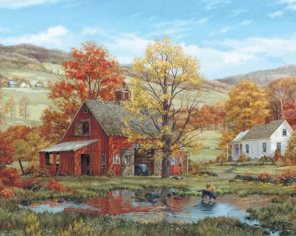 Friends in Autumn - 1000pc Jigsaw Puzzle by White Mountain