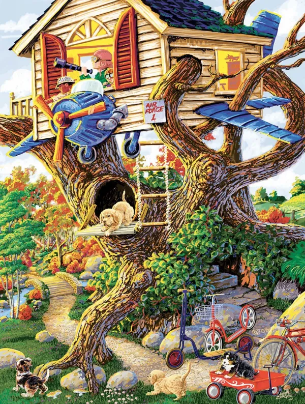 Boys Treehouse - 300pc Large Format Jigsaw Puzzle by SunsOut