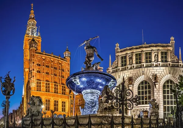 Gdansk, Neptune Fountain - 500pc Jigsaw Puzzle by Castorland