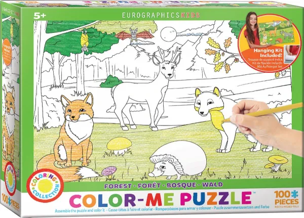 Color Me Puzzle: Forest - 100pc Color Yourself Jigsaw Puzzle by Eurographics