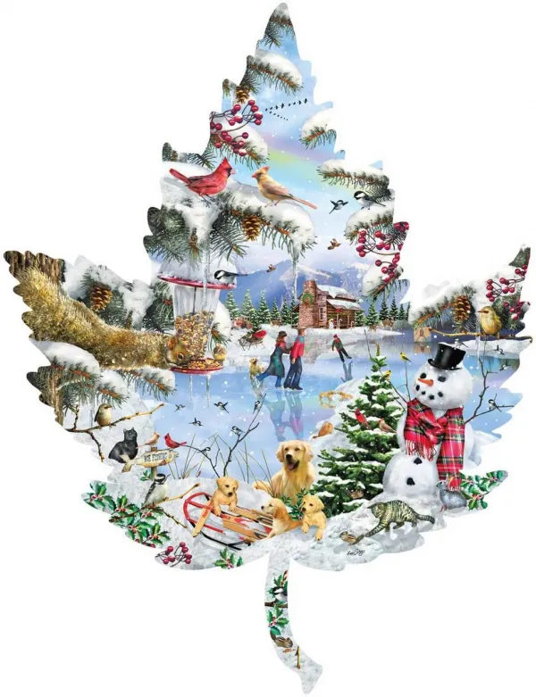 Winter on the Lake - 1000pc Shaped Jigsaw Puzzle By Sunsout