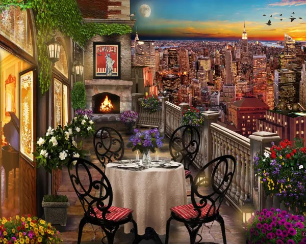 New York Evening - 1000pc Jigsaw Puzzle by Vermont Christmas Company