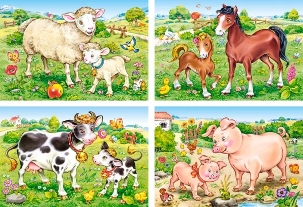 Animal Moms and Babies - 8,12,15,20pc Jigsaw Puzzle By Castorland