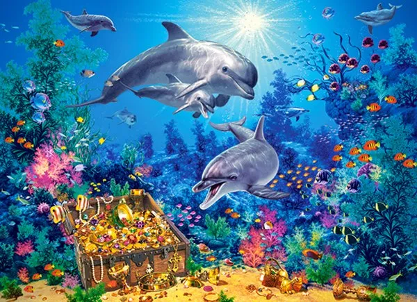 Dolphin Family - 300pc Jigsaw Puzzle By Castorland