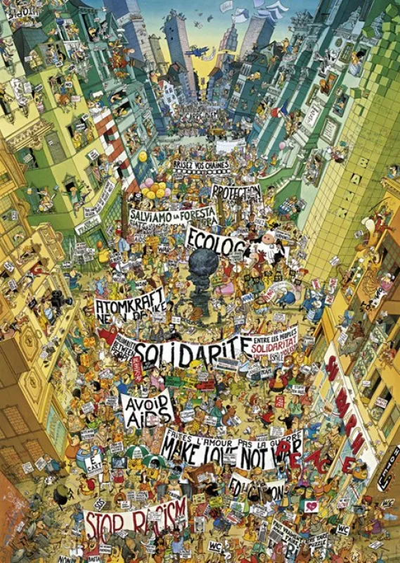 Degano: Protest! - 2000pc Jigsaw Puzzle By Heye