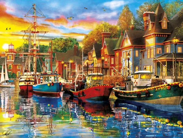 Harbor Lights - 750pc Jigsaw Puzzle By Buffalo Games