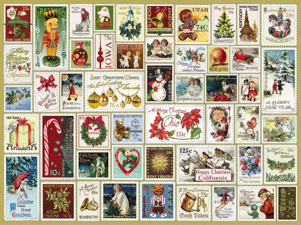 State Holiday Stamps - 300pc EZ Grip Jigsaw Puzzle By White Mountain