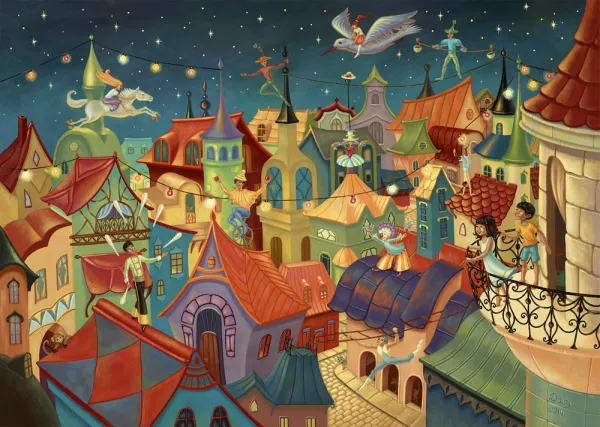 Circus Above the City - 48pc Floor by Pomegranate