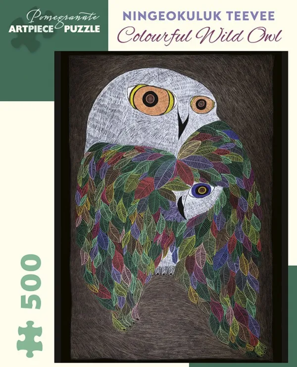 Teevee: Colourful Wild Owl - 500pc Jigsaw Puzzle by Pomegranate