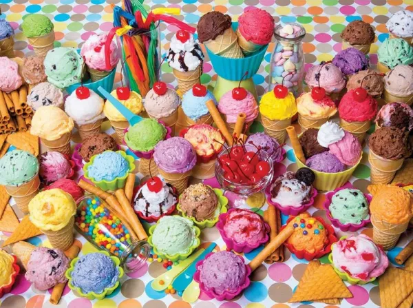 Variety of Colorful Ice Cream - 1000pc Jigsaw Puzzle by Lafayette Puzzle Factory