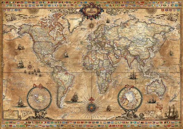 Antique World Map - 1000pc Jigsaw Puzzle By Educa