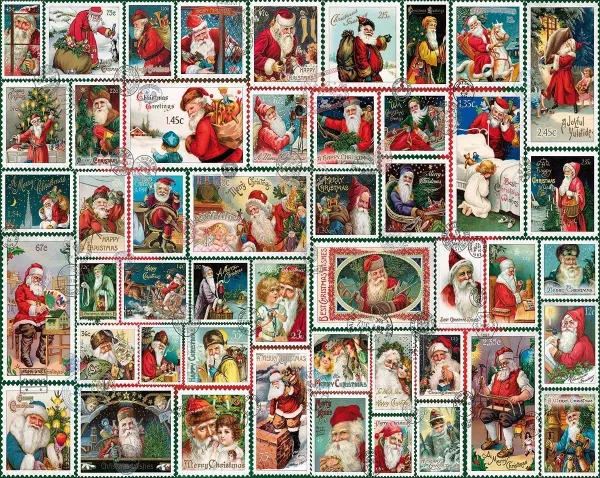 Santa Stamps - 1000pc Jigsaw Puzzle By White Mountain