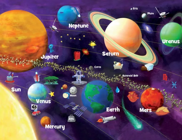 Solar System Glow - 60pc Educational Jigsaw Puzzle by Masterpieces