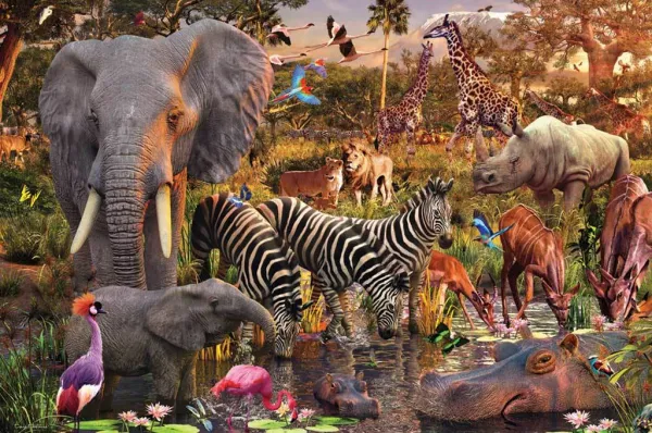 African Animals - 3000pc Jigsaw Puzzle by Ravensburger