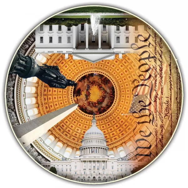 USA Capital - 500pc Round Jigsaw Puzzle by A Broader View