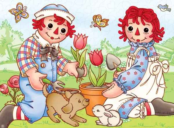 Raggedy Ann &amp; Andy: Picnic Friends - 60pc Jigsaw Puzzle by Masterpieces