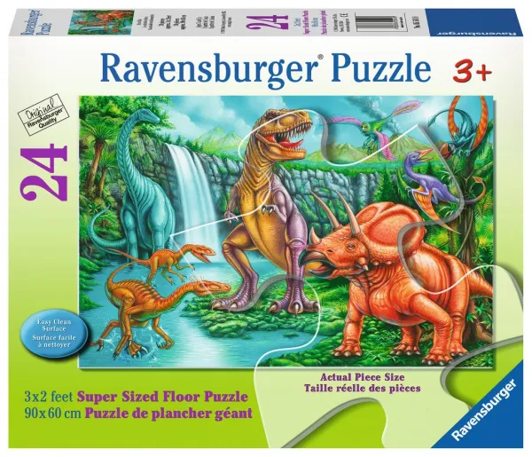 Dino Falls - 24pc Floor Jigsaw Puzzle By Ravensburger