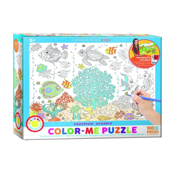 Color Me Puzzle: Aquarium - 100pc Color Yourself Jigsaw Puzzle by Eurographics