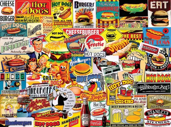 Burgers &amp; Dogs - 1000pc Jigsaw Puzzle By White Mountain