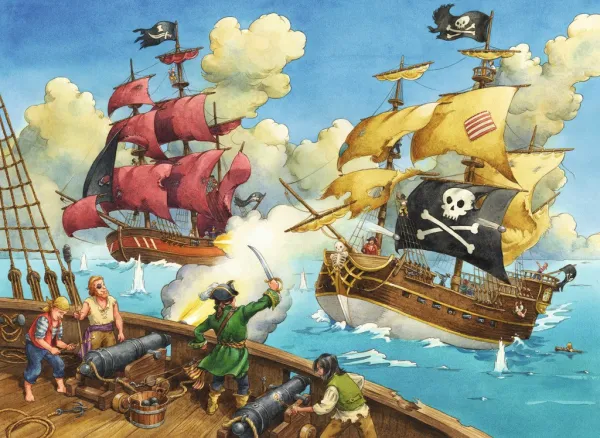 Pirate Battle - 100pc Jigsaw Puzzle by Ravensburger
