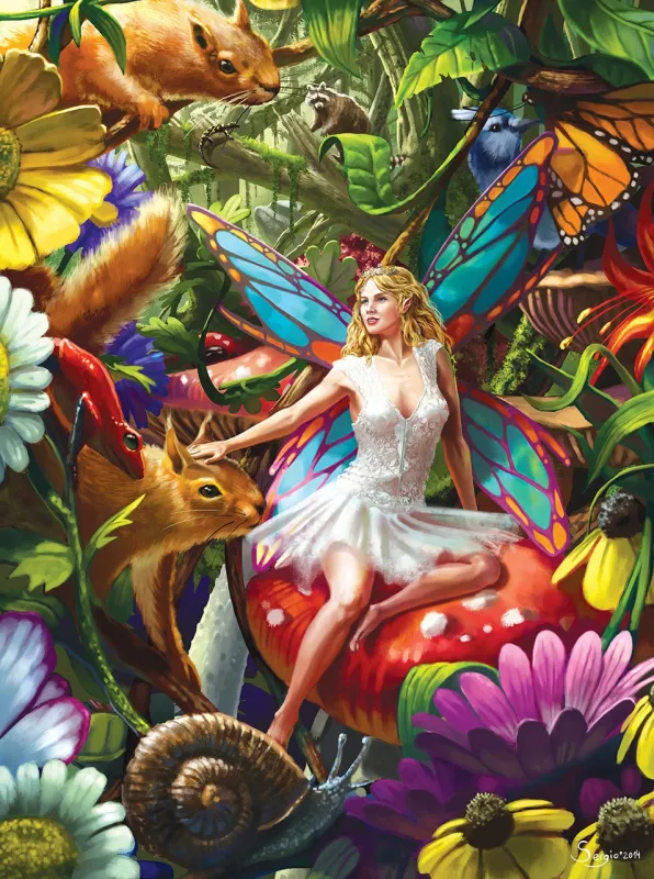 Summer Forest Fairy - Rainbowline - 750pc Jigsaw Puzzle by Lafayette Puzzle Factory