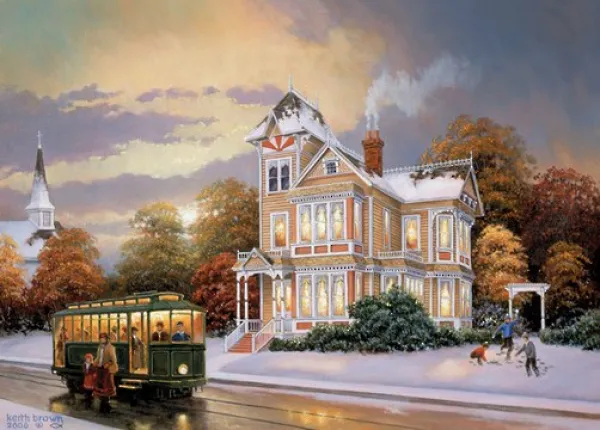 Down the Lane: Early Snow - 1000pc Jigsaw Puzzle by Holdson
