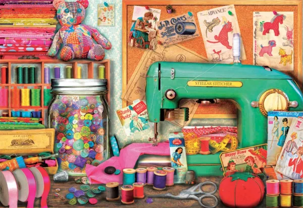 Sewing Corner - 1000pc Jigsaw Puzzle by Educa