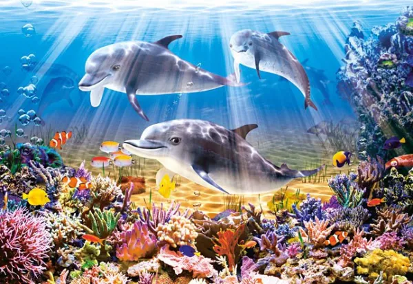 Dolphins Underwater - 500pc Jigsaw Puzzle by Castorland