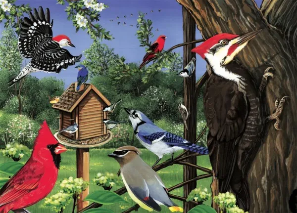 Around the Birdfeeder - 35pc Tray Puzzle by Cobble Hill