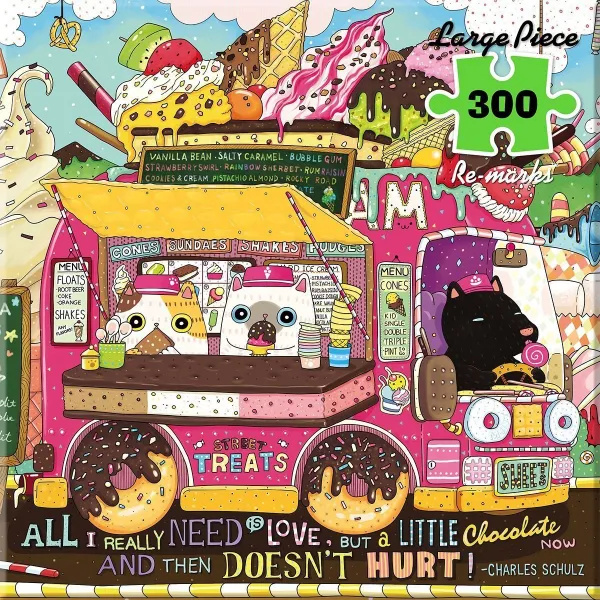 Ice Cream Truck - 300pc Large Format Jigsaw Puzzle By Re-marks