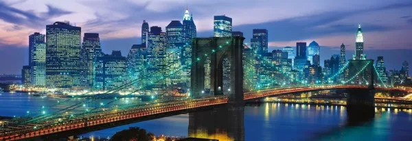 New York Brooklyn Bridge - 1000pc Panoramic Jigsaw Puzzle by Clementoni