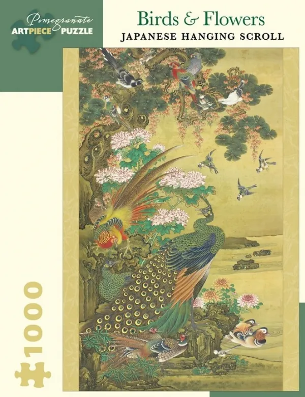 Birds &amp; Flowers: Japanese Hanging Scroll - 1000pc Jigsaw Puzzle by Pomegranate