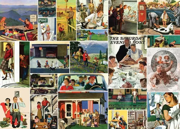 Saturday Evening Post: Family Time Collage - 1000pc Jigsaw Puzzle By Masterpieces