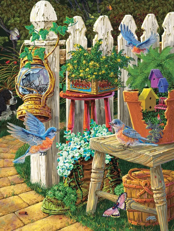 Summer Bluebirds - 300pc Jigsaw Puzzle by Sunsout