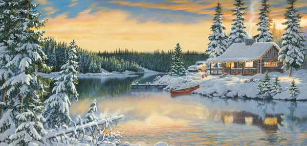 Cabin on the River - 1000pc Jigsaw Puzzle By Sunsout