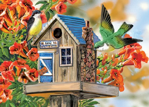 Trumpet Vines &amp; Tree Sparrows - 300pc Large Format Jigsaw Puzzle by Eurographics