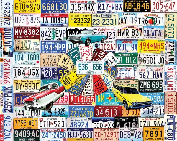 License Plates - 1000pc Jigsaw Puzzle By White Mountain