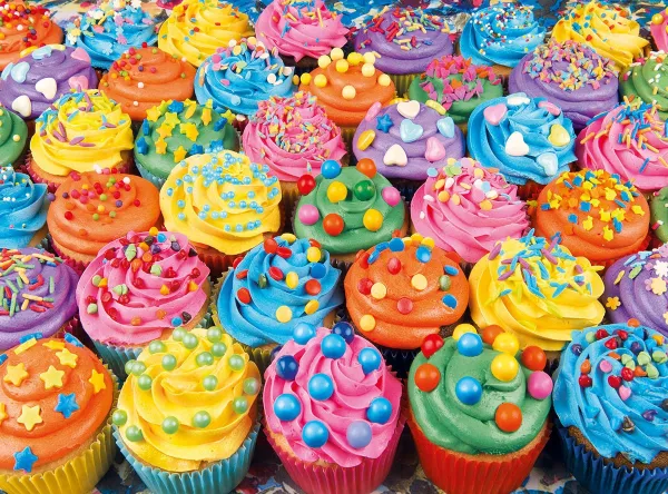 Colorful Cupcakes - 500pc Jigsaw Puzzle by Clementoni