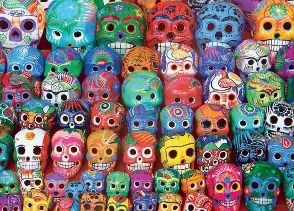 Traditional Mexican Skulls - 1000pc Jigsaw Puzzle by Eurographics