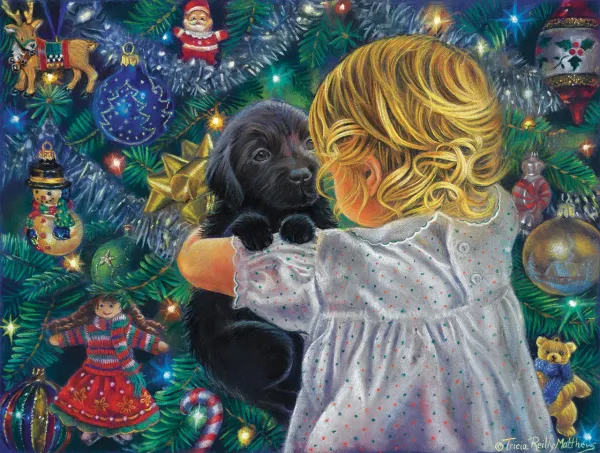 Puppy for Christmas - 500pc Jigsaw Puzzle by Sunsout